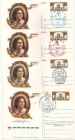 1978-072 Почтовая карточка СССР Ф.Г. Волков 250 лет со дня рождения  4 шт ,  Разн виды гашения