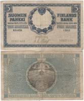 Järnefelt - Thesleff Банкнота Финляндия 1909 год 5 марок    VF