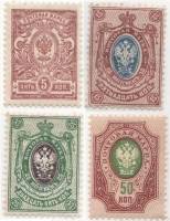 1908-098 102 104 106 Серия Набор марок 4 шт Россия Без ВЗ, Верт мел сетка  19 выпуск III O