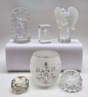 Статуэтки Ангел Собачка Ведьма в кубе Подсвечник Солнка Стекло 6тпредметов