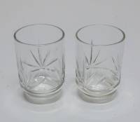 Набор стопок, 2 шт, стекло, СССР (сост. на фото)