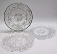 Блюдо круглое сервироочное хрусталь СССР 3 штуки тарелка поднос фруктовница салатник