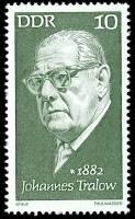 (1972-001) Марка Германия (ГДР) "Йоханнес Тралов"    Знаменитости III Θ