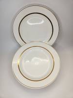 Тарелки 6 шт столовые обеденные большие ЗИК Конаково белые с золотой полоской 