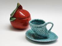 Кофейная пара Ракушка и Сахарница Югославия керамика