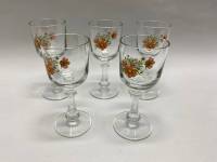 Набор рюмки 5 шт стекло деколь цветы