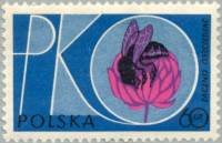 (1961-046) Марка Польша "Пчела и инициалы"   Месяц экономии III Θ