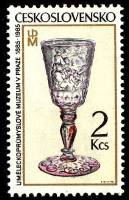 (1985-047) Марка Чехословакия "Богемский бокал"    Произведение искусства из стекла, Прага II Θ