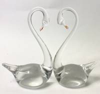 Статуэтки лебеди СССР стекло 2 шт 