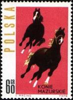 (1963-082) Марка Польша "Мазурские лошади"   Лошади I Θ