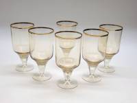 Бокалы 6 штук цветной хрусталь позолота СССР