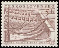 (1956-002) Марка Чехословакия "ГЭС "    2-я Пятилетка III O