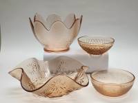 Вазы салатники конфетницы 4 шт цветное карамельное стекло СССР винтаж