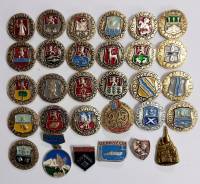 Набор значков знаков (30 шт.) СССР "Города" На булавке 