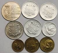 Набор монет Андорра 9 штук