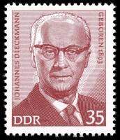 (1973-005) Марка Германия (ГДР) "Йоханнес Дикманн"    Известные личности III O