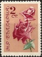 (1962-030) Марка Болгария "Роза (Розовый, оранжевый)"   Розы II Θ