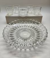 Блюдо-фруктовница 4 стакана и вазочка хрусталь СССР