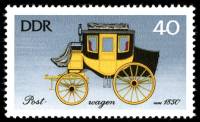 (1976-047) Марка Германия (ГДР) "Почтовая карета"    Экипажи III Θ