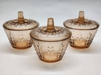 Сахарницы-вареньицы 3 шт карамельное цветное стекло СССР