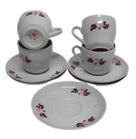 Кофейный сервиз, некомплект, 9 предметов, фарфор, Вербилки, СССР (сост. на фото)