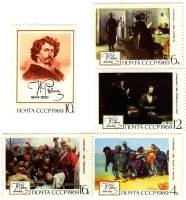 1969-059-63  Серия Набор марок (5 шт) СССР  И.Е. Репин 125 лет со дня рождения III O