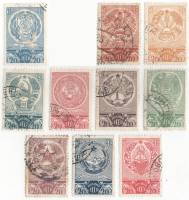 1938-23 25-33 Серия Набор марок 10 шт СССР  Выборы в Верховные Советы II Θ