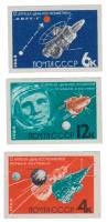 (1964-040-42) Серия Набор марок (3 шт) СССР   Без перфорации  День космонавтики III O