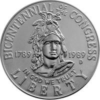 1989d Монета США 50 центов  Конгресс США. 200 лет Медь-Никель  UNC