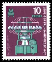 (1967-010) Марка Германия (ГДР) "Вязальная машина"    Ярмарка, Лейпциг II Θ