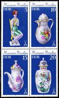 (1979-083) Лист (4 м 2х2) Германия (ГДР) "Фарфор (1)"    Мейсенский фарфор III Θ