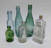 Бутылки, набор 7 шт., стекло, СССР (сост. на фото)
