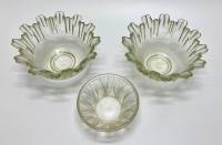 Салатники 2 шт + розетка, стекло