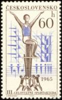 (1965-037) Марка Чехословакия "Гимнастика"    3-я Национальная спартакиада (2) II Θ