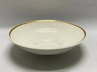 Фруктовница Конаково 26х7 см белая рифленая с золотым краем