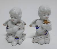 Набор фарфоровых ангелочков, 2 шт, СССР (сост. на фото)