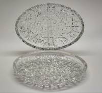 Блюда 2 штуки овальные сервировочные хрусталь СССР 28 х 20 см
