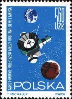(1964-101) Марка Польша "Марс-1"   Исследование космоса III Θ