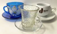 Чайные пары 3 шт стекло керамика 