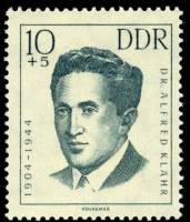 (1962-055) Марка Германия (ГДР) "Альфред Клар"    Анти-фашисты II Θ