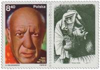 (1981-002a) Марка + купон Польша "П. Пикассо"    Пабло Пикассо. 100 лет со дня рождения II O