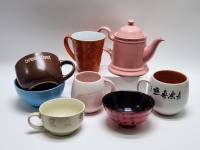Чайник заварочный чашки чайные посуда с иерогифами керамика 8 предметов