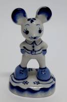 Фарфоровый сувенир "Мышонок", гжель, (сост. на фото)