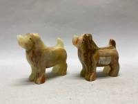 Сувенир статуэтка из оникса собака 2 шт