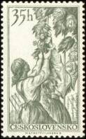 (1956-038) Марка Чехословакия "Сбор хмеля"    Богатства нашей страны II O