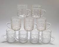 Квасные чайные пивные кружки хрустальные 9 штук СССР Высота 9 см