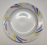 Блюдо большое круглое фарфор ручная роспись Хайта СССР винтаж 1970-е 30 см