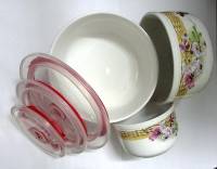 Набор керамических контейнеров с крышками 3 шт (сост. на фото)