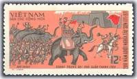 (1971-012) Марка Вьетнам "Боевой слон"  розовая  2000 лет восстания в Ба-Триу III Θ