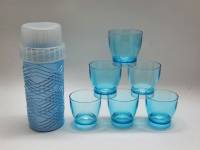 Походный набор стопок в футляре СССР пластик синий